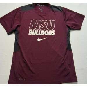 Mississippi State Bulldog Nike Dri-fit men's maroon/black athletic shirt No Size